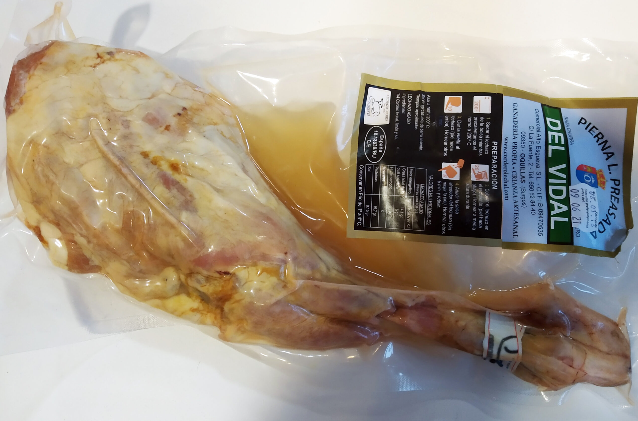 Pierna de cordelo lechal preasada